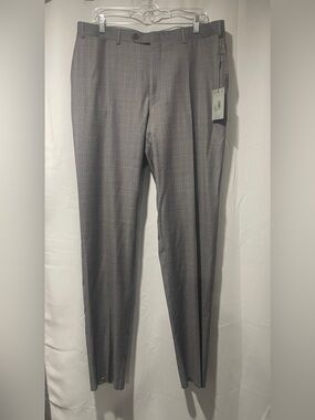 Canali Men's Gray Dress Pants - Tonal Check